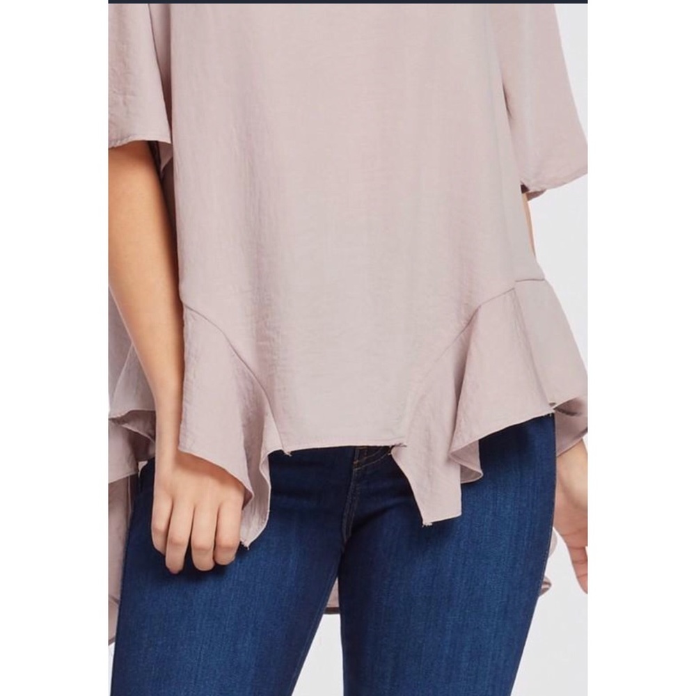 ❗️CLOSING SALE❗️ Nude Bell Sleeve Tunic Top - Picture 3 of 3